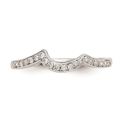 0.14ct. CZ Solid Real 14k White Gold Wedding Wedding Band Ring
