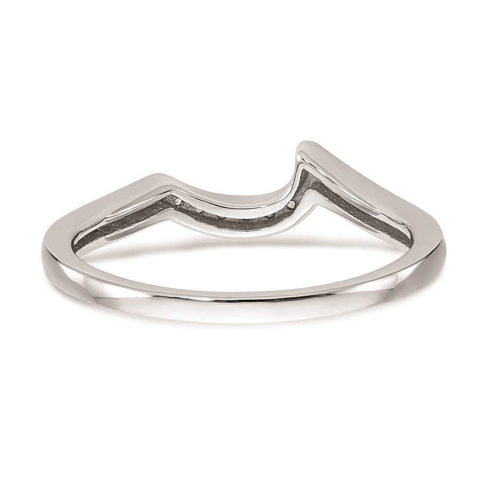 0.14ct. CZ Solid Real 14k White Gold Wedding Wedding Band Ring