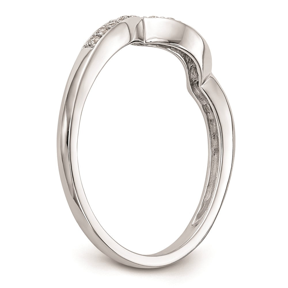 0.14ct. CZ Solid Real 14k White Gold Wedding Wedding Band Ring