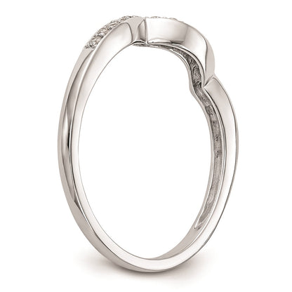 0.14ct. CZ Solid Real 14k White Gold Wedding Wedding Band Ring