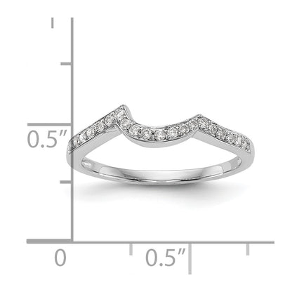 0.14ct. CZ Solid Real 14k White Gold Wedding Wedding Band Ring