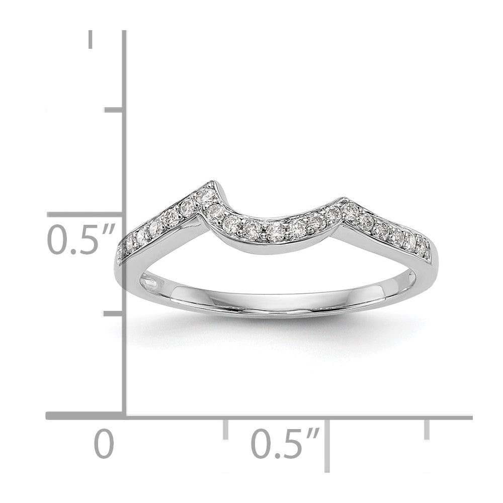 14k White Gold Real Diamond Wedding Band
