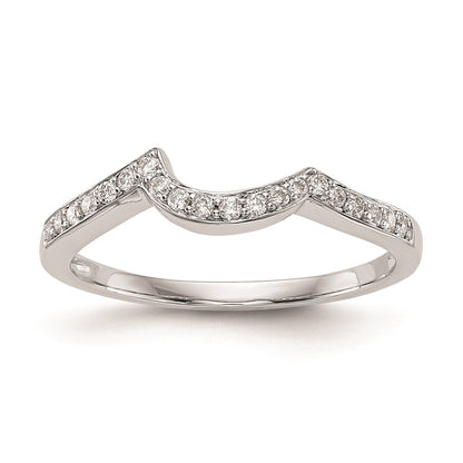 0.14ct. CZ Solid Real 14k White Gold Wedding Wedding Band Ring