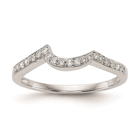 0.14ct. CZ Solid Real 14k White Gold Wedding Wedding Band Ring