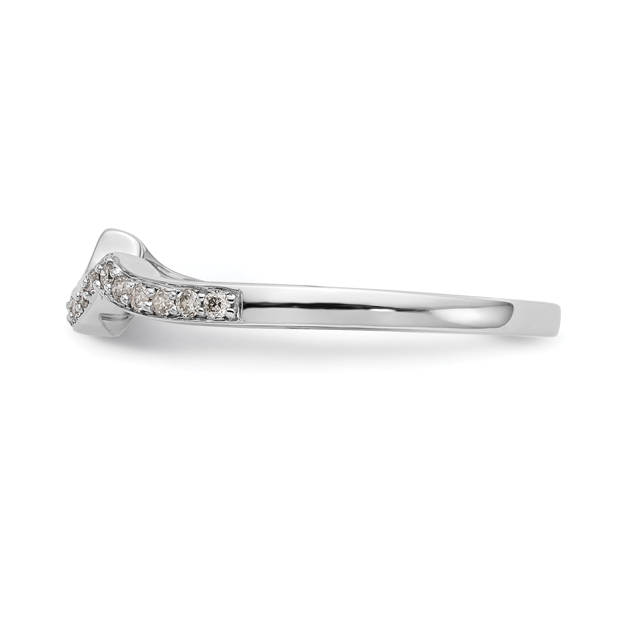 0.14ct. CZ Solid Real 14k White Gold Wedding Wedding Band Ring