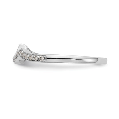 0.14ct. CZ Solid Real 14k White Gold Wedding Wedding Band Ring