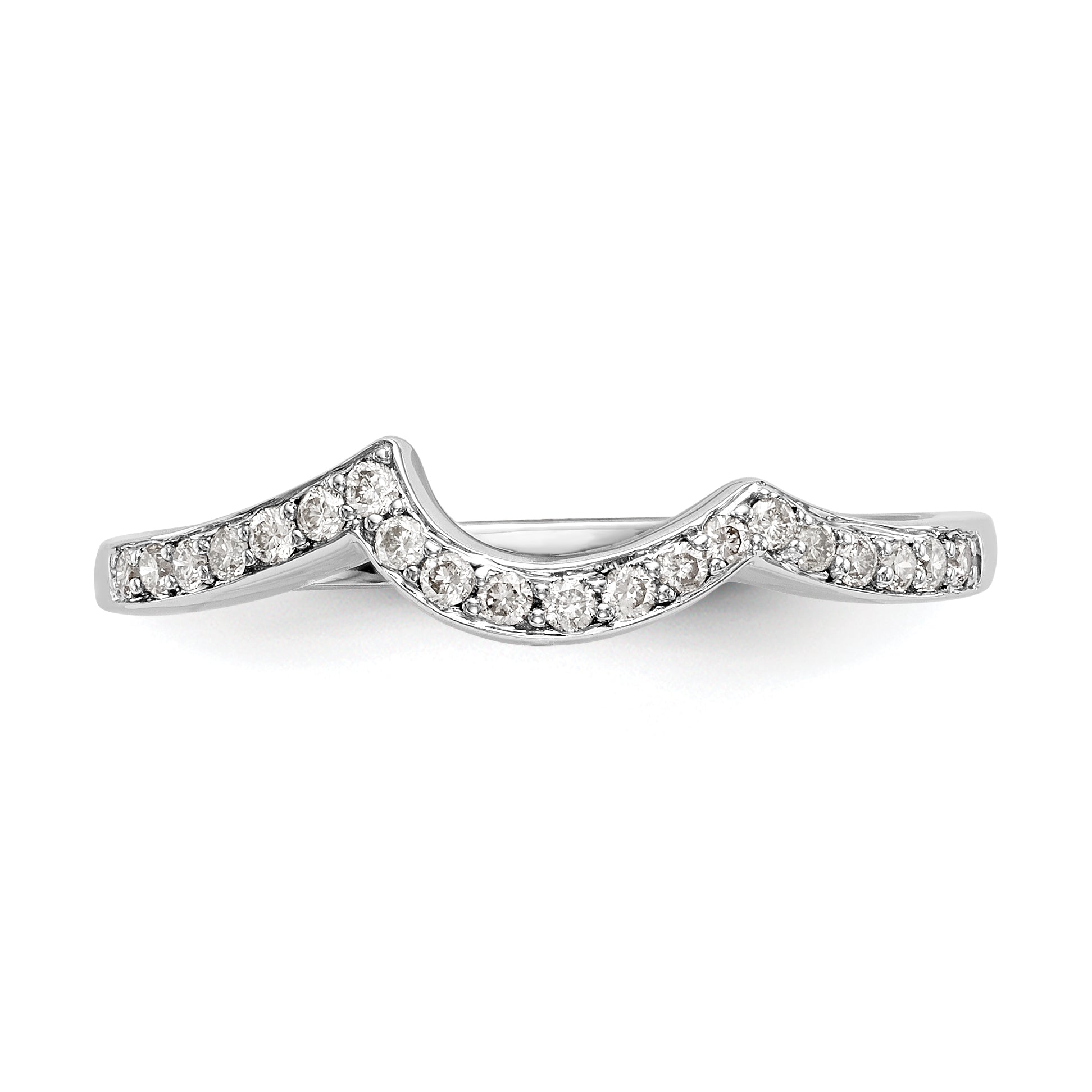 0.14ct. CZ Solid Real 14k White Gold Wedding Wedding Band Ring