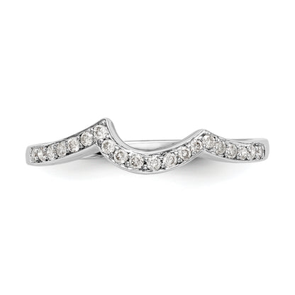 0.14ct. CZ Solid Real 14k White Gold Wedding Wedding Band Ring