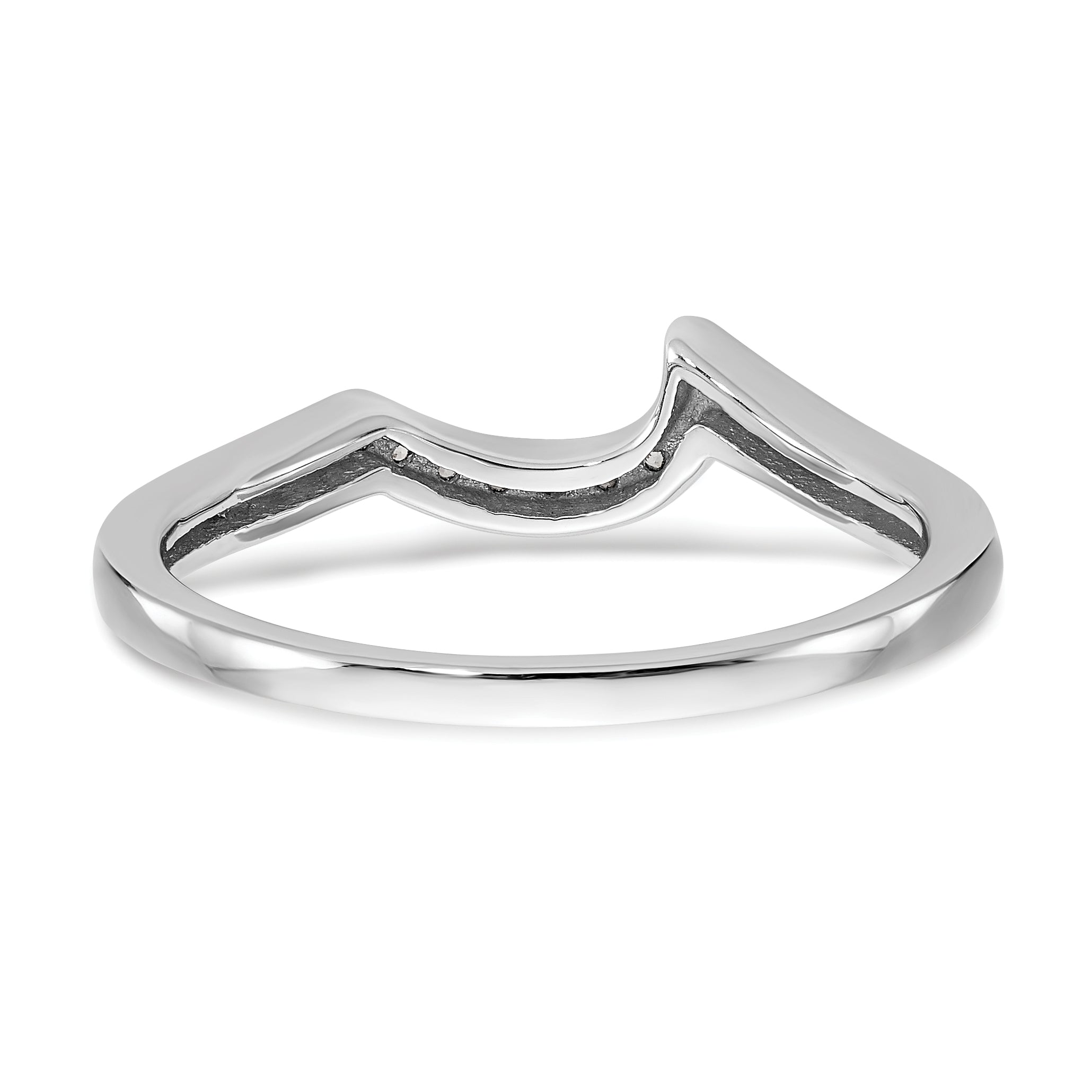 0.14ct. CZ Solid Real 14k White Gold Wedding Wedding Band Ring