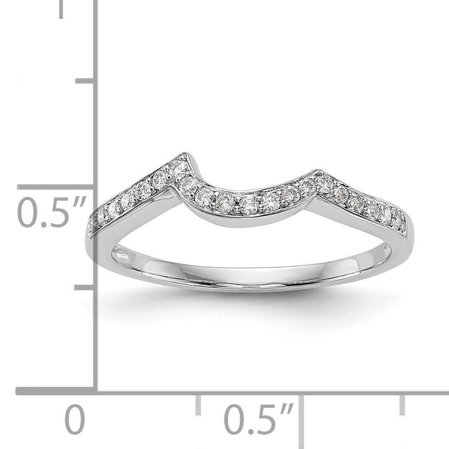 0.14ct. CZ Solid Real 14k White Gold Wedding Wedding Band Ring