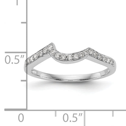 0.14ct. CZ Solid Real 14k White Gold Wedding Wedding Band Ring