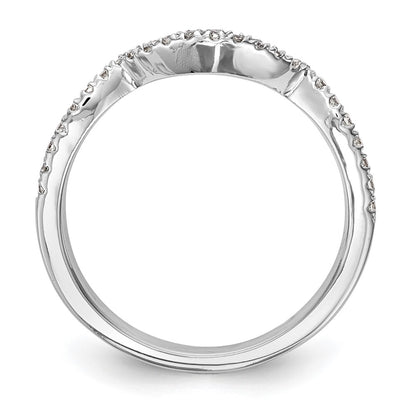14k White Gold Real Diamond Wedding Band