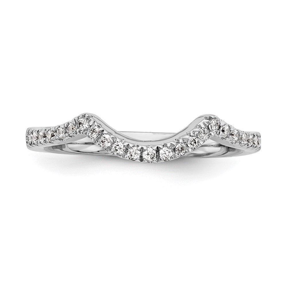 0.10ct. CZ Solid Real 14k White Gold Wedding Wedding Band Ring