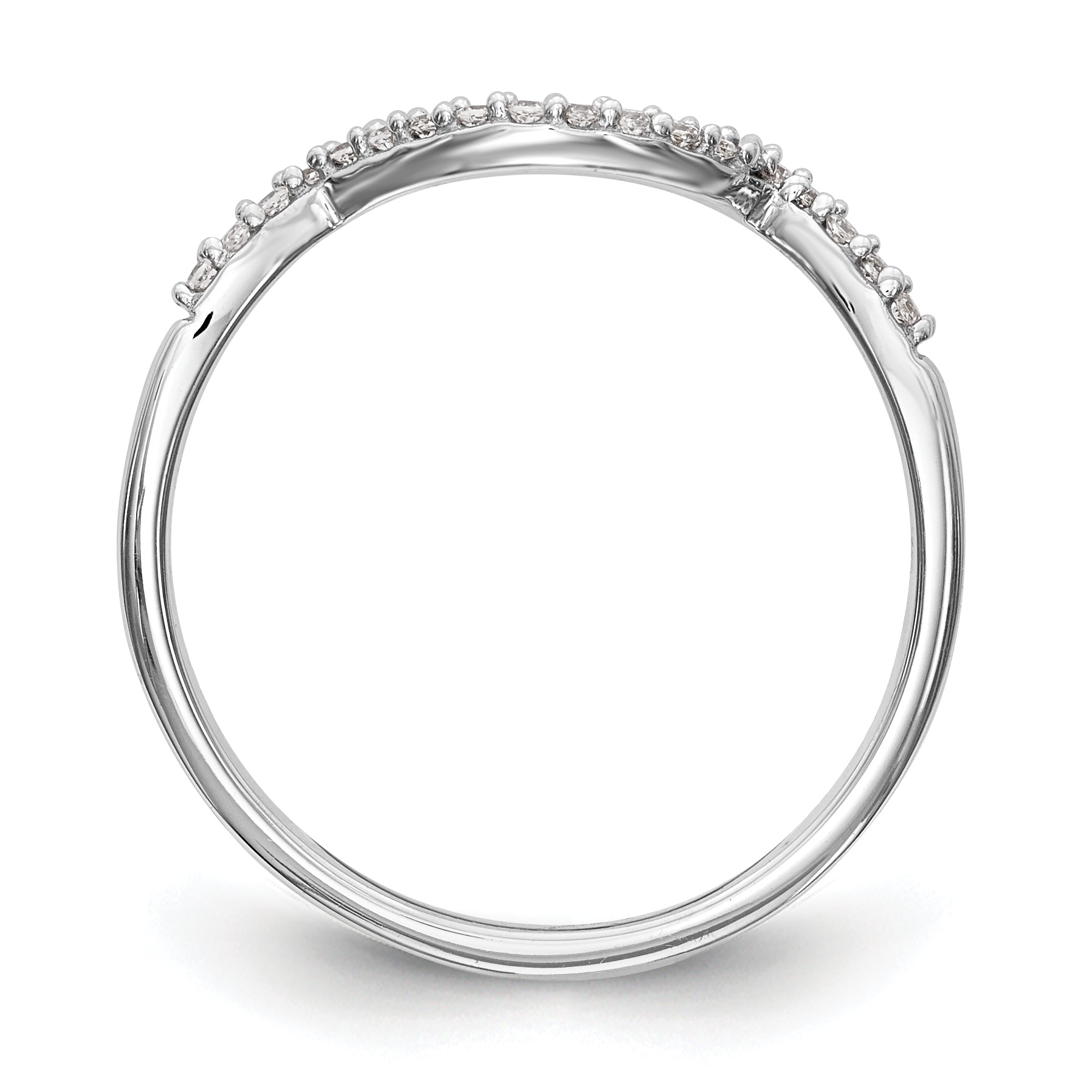 0.10ct. CZ Solid Real 14k White Gold Wedding Wedding Band Ring