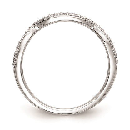 0.14ct. CZ Solid Real 14k White Gold Wedding Wedding Band Ring