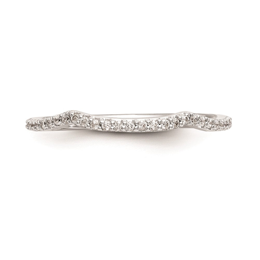 0.14ct. CZ Solid Real 14k White Gold Wedding Wedding Band Ring
