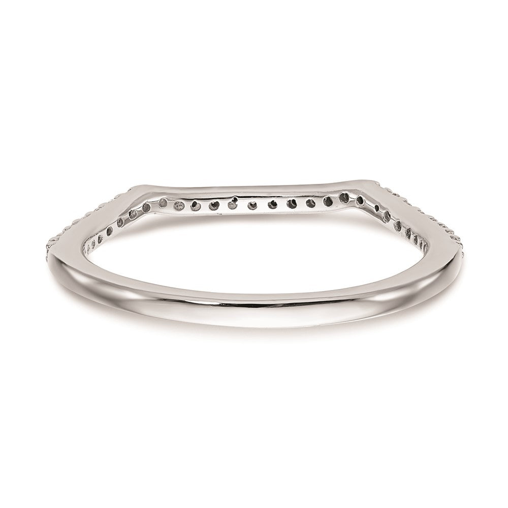 0.14ct. CZ Solid Real 14k White Gold Wedding Wedding Band Ring