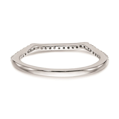 0.14ct. CZ Solid Real 14k White Gold Wedding Wedding Band Ring