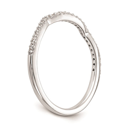 0.14ct. CZ Solid Real 14k White Gold Wedding Wedding Band Ring