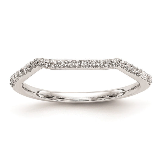 0.14ct. CZ Solid Real 14k White Gold Wedding Wedding Band Ring