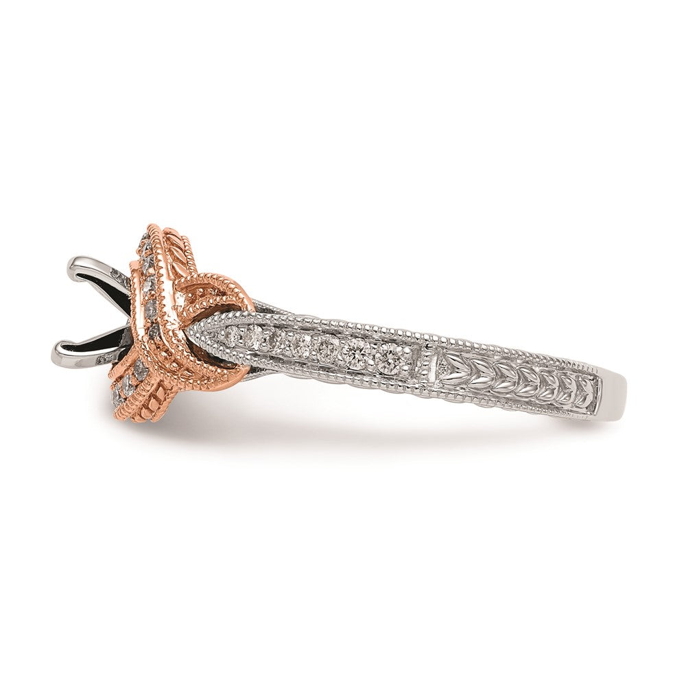 0.25ct. CZ Solid Real 14k TT Peg Set Criss-Cross Engagement Ring