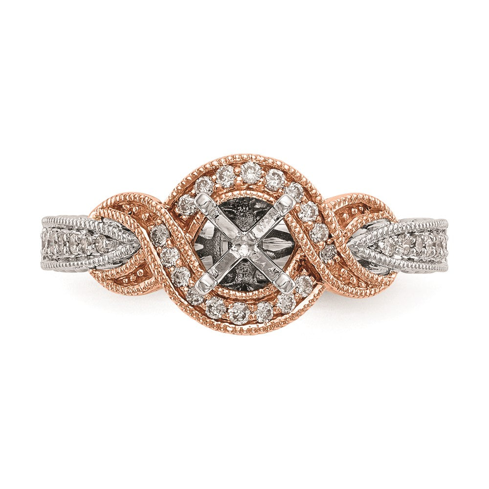 0.25ct. CZ Solid Real 14k TT Peg Set Criss-Cross Engagement Ring