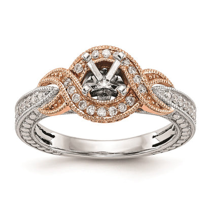 0.25ct. CZ Solid Real 14k TT Peg Set Criss-Cross Engagement Ring