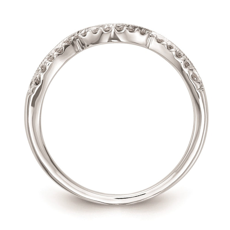 14k White Gold Real Diamond Wedding Band