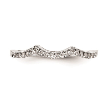 0.15ct. CZ Solid Real 14k White Gold Wedding Wedding Band Ring