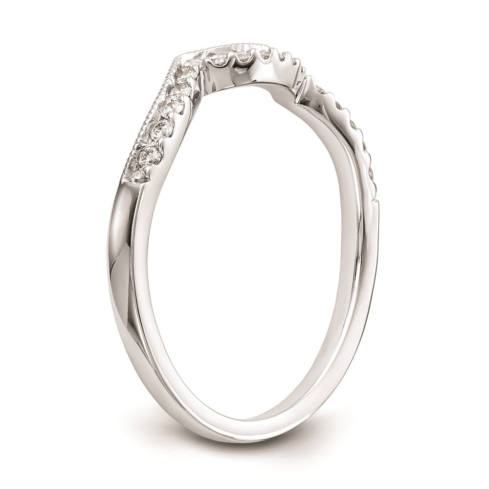 14k White Gold Real Diamond Wedding Band