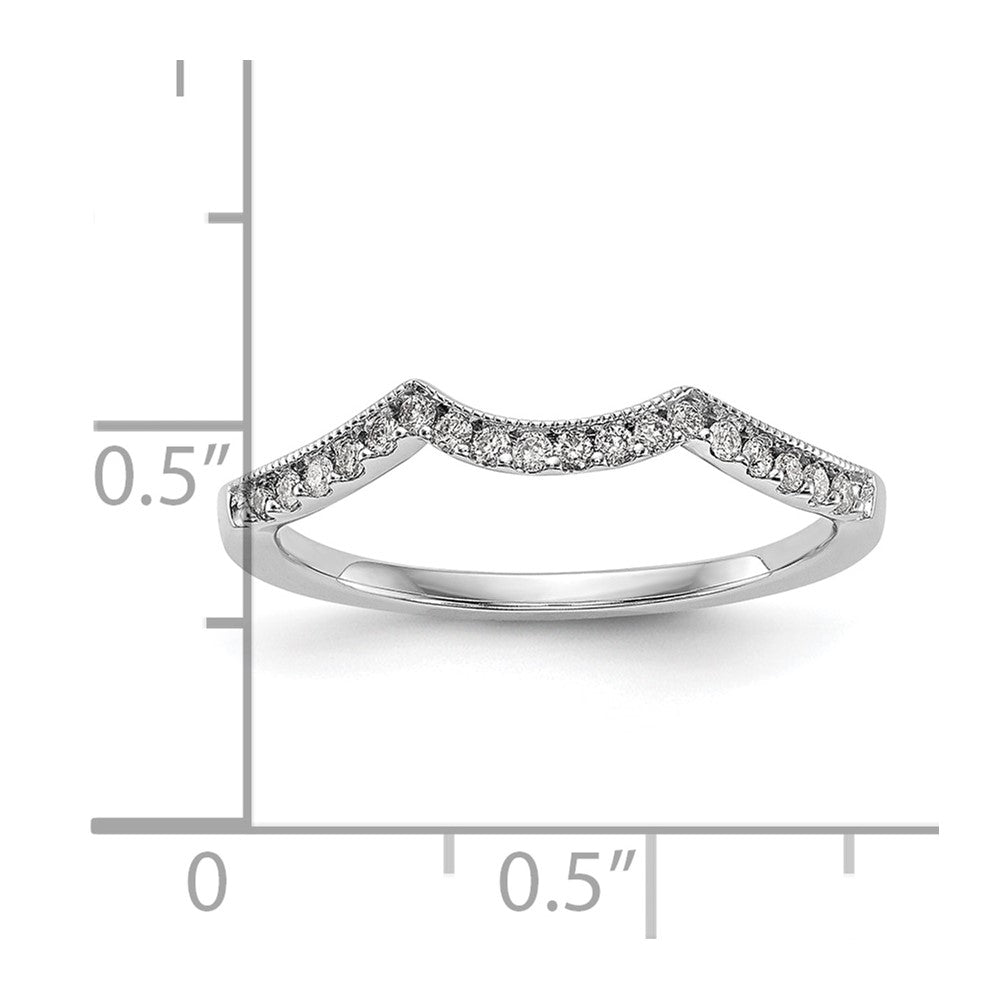 0.15ct. CZ Solid Real 14k White Gold Wedding Wedding Band Ring