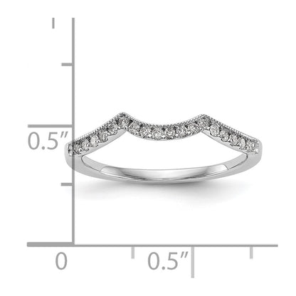 0.15ct. CZ Solid Real 14k White Gold Wedding Wedding Band Ring