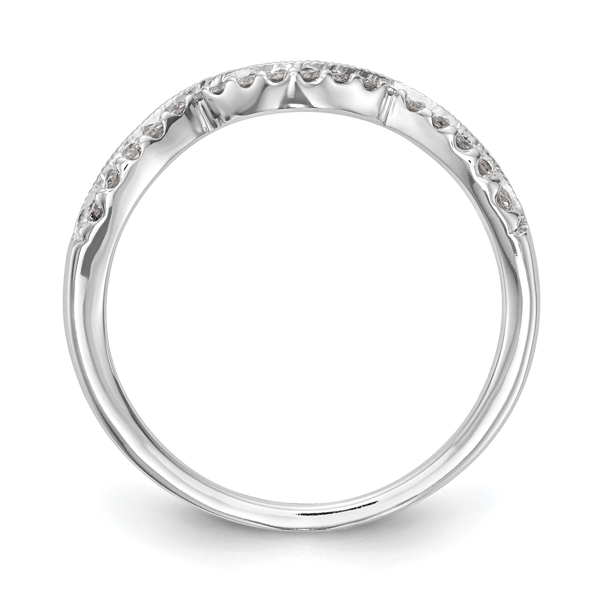 0.15ct. CZ Solid Real 14k White Gold Wedding Wedding Band Ring