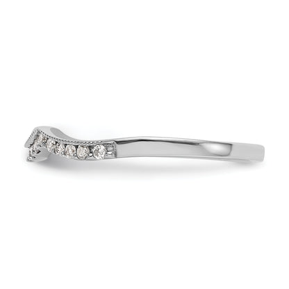 0.15ct. CZ Solid Real 14k White Gold Wedding Wedding Band Ring