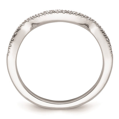 0.17ct. CZ Solid Real 14K White Gold Contoured Wedding Wedding Band Ring
