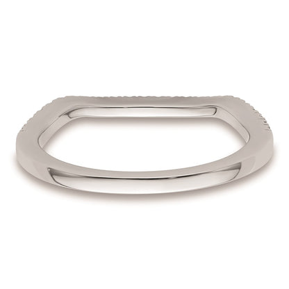 0.17ct. CZ Solid Real 14K White Gold Contoured Wedding Wedding Band Ring