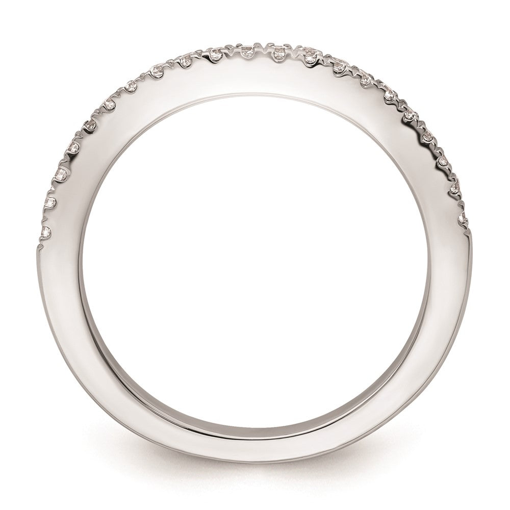 0.21ct. CZ Solid Real 14K White Gold Contoured Wedding Wedding Band Ring