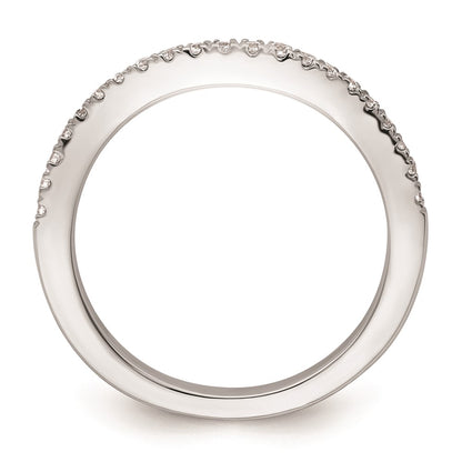0.21ct. CZ Solid Real 14K White Gold Contoured Wedding Wedding Band Ring