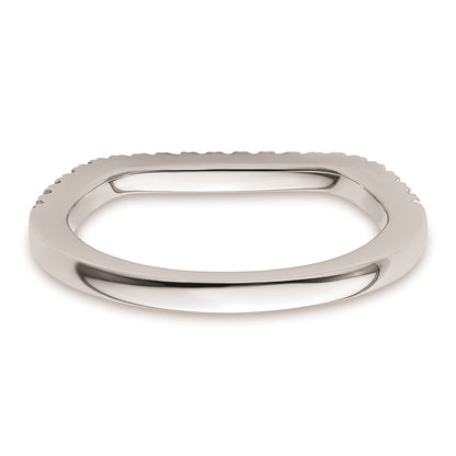 0.21ct. CZ Solid Real 14K White Gold Contoured Wedding Wedding Band Ring
