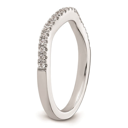 0.21ct. CZ Solid Real 14K White Gold Contoured Wedding Wedding Band Ring