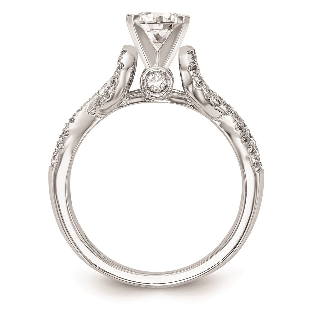 0.21ct. CZ Solid Real 14k White Gold Peg Set Infinity Engagement Ring