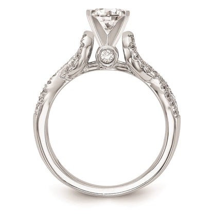 0.21ct. CZ Solid Real 14k White Gold Peg Set Infinity Engagement Ring