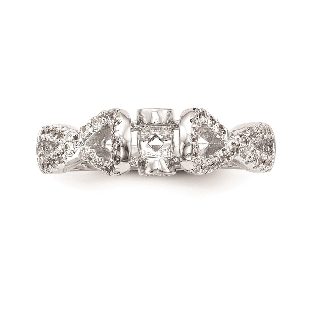 0.21ct. CZ Solid Real 14k White Gold Peg Set Infinity Engagement Ring