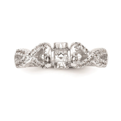 0.21ct. CZ Solid Real 14k White Gold Peg Set Infinity Engagement Ring