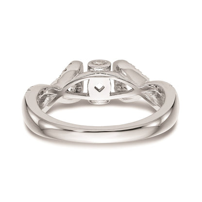 0.21ct. CZ Solid Real 14k White Gold Peg Set Infinity Engagement Ring