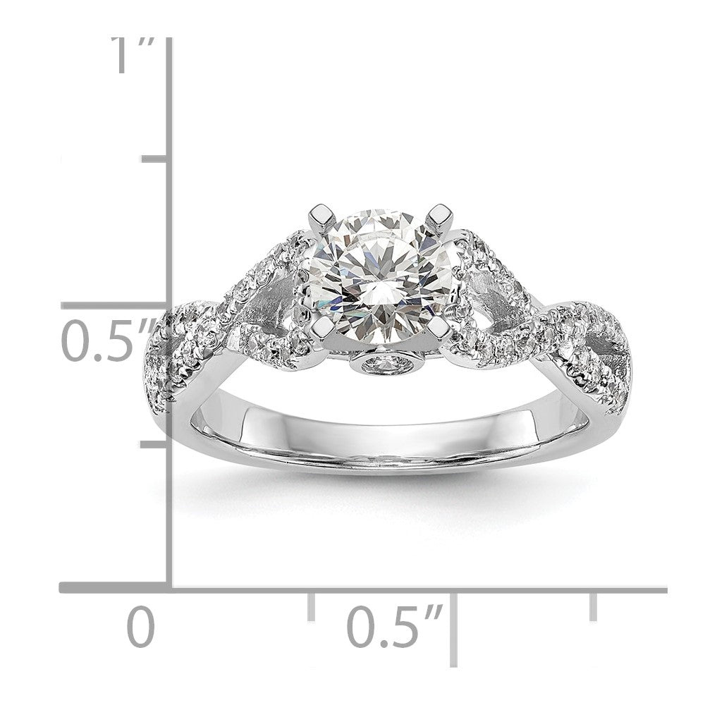0.21ct. CZ Solid Real 14k White Gold Peg Set Infinity Engagement Ring