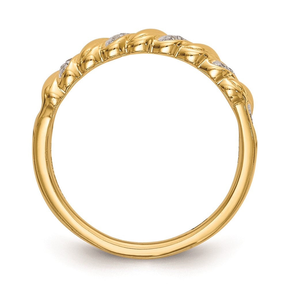 14K Yellow Gold Real Diamond Wedding Band