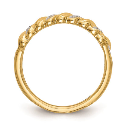 14K Yellow Gold Real Diamond Wedding Band