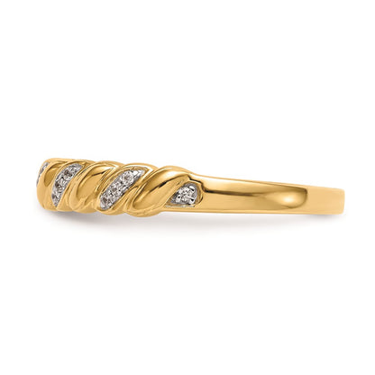 14K Yellow Gold Real Diamond Wedding Band
