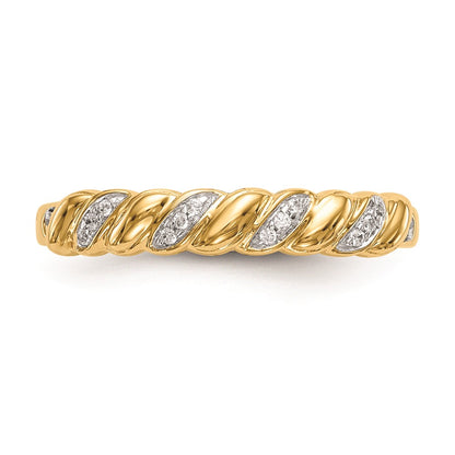 14K Yellow Gold Real Diamond Wedding Band